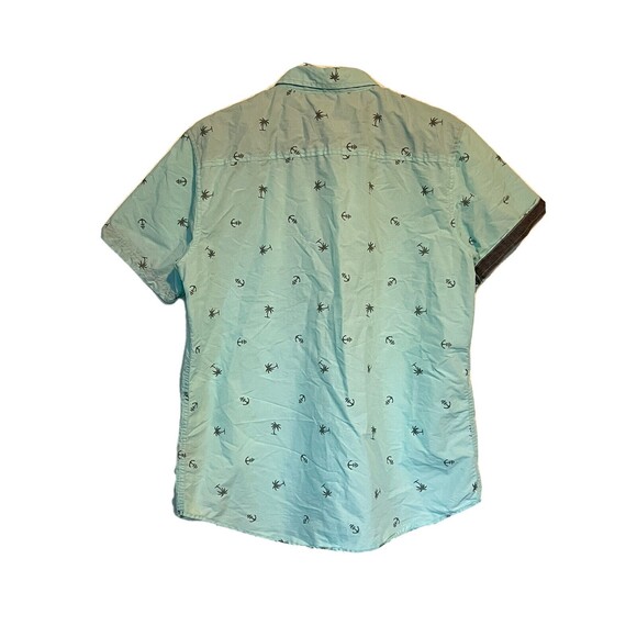 Free planet mens shirt size L teal nautical button up - Picture 6 of 6